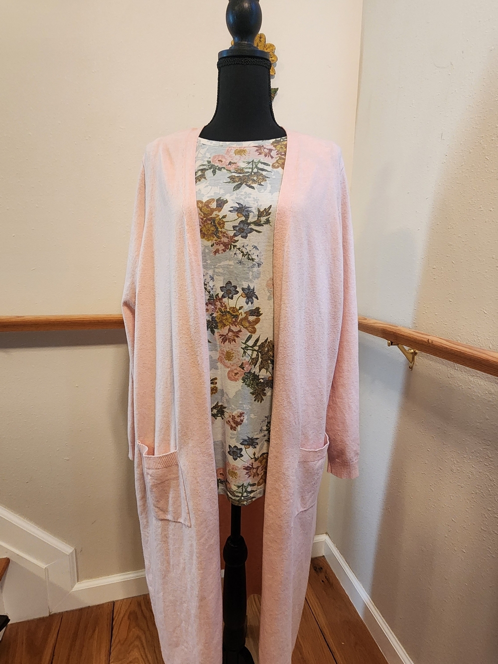 Torrid Blush Pink Long Open-Front Cardigan and Tank Top Size 2